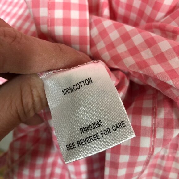 TYLER Boe Sherri Blossom Pink White Gingham Button Down Tunic Longer Blouse Sz 4 - Picture 11 of 11